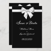 Elegante Schöne Schwarz-weiße Hübsche Hochzeit Save The Date (Vorne/Hinten)