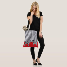 Elegante schöne zebraschwarze Streifen Rot Tasche