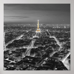 Elegante Schönheit der Pariser Nächte Poster