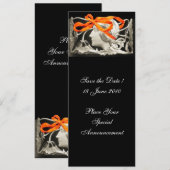 ELEGANTE SCHÖNHEIT / FRAU MIT ROT BODEN UND BLUME EINLADUNG (Vorne/Hinten)