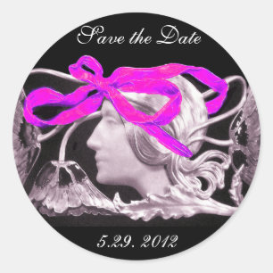 ELEGANTE SCHÖNHEIT / GESCHMACK MIT PINK BOW UND BL RUNDER AUFKLEBER