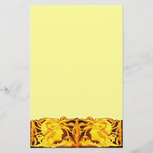 ELEGANTE SCHÖNHEIT / LADY MIT GELBEN BODEN UND BLU BRIEFPAPIER (Vorderseite)