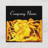 ELEGANTE SCHÖNHEIT /LADY MIT GOLDGELBEN BOW,BLUME QUADRATISCHE VISITENKARTE (Rückseite)