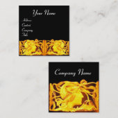 ELEGANTE SCHÖNHEIT /LADY MIT GOLDGELBEN BOW,BLUME QUADRATISCHE VISITENKARTE (Vorne/Hinten)