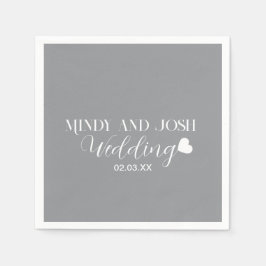 Elegante Schreibschrift schwebendes Herz Serviette