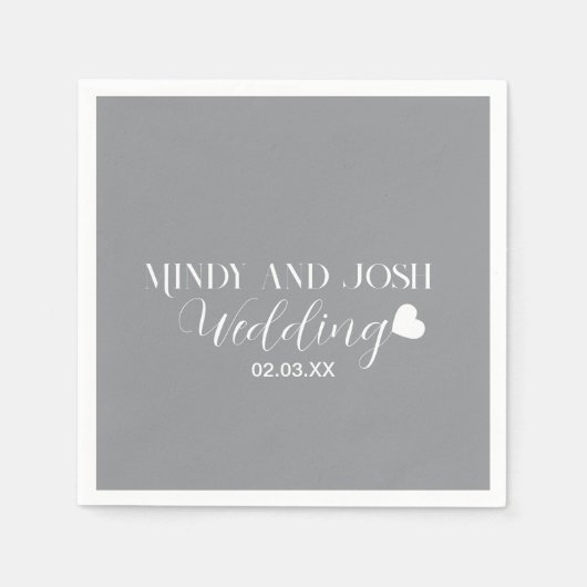 Elegante Schreibschrift schwebendes Herz Serviette (Vorderseite)