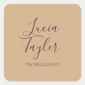 Elegante Schreibweise Quadratischer Aufkleber (Vorderseite)