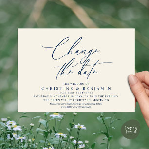 Elegante Schrift Änderung des Datums Hochzeit vers Einladung