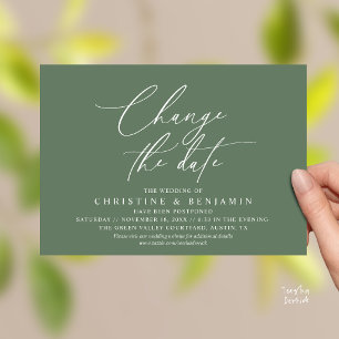 Elegante Schrift Änderung des Datums Hochzeit vers Einladung