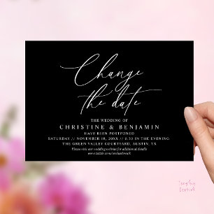 Elegante Schrift Änderung des Datums Hochzeit vers Einladung