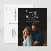 Elegante Schrift Änderung des Datums Hochzeit vers Postkarte (Vorne/Hinten)