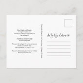 Elegante Schrift Änderung des Datums Hochzeit vers Postkarte (Rückseite)