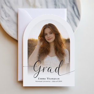 Elegante Schrift Arch Foto Abschluss Danke Einladung