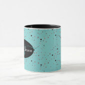 Elegante Schrift auf schwarzer Tasse (Zentrum)