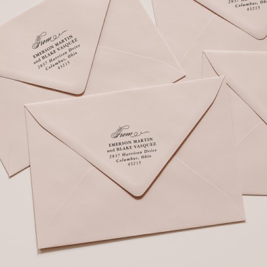 Elegante Schrift aus der Hochzeitsstiftung Permastempel