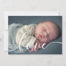 Elegante Schrift Baby Foto Moderne Geburt Ankündigung