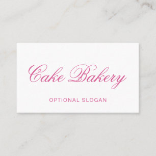Elegante Schrift Bäckerei Geschäftskarte I Pink Visitenkarte