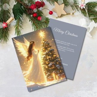 Elegante Schrift Baum Nicht Foto Christlicher Enge Feiertagskarte