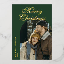 Elegante Schrift Bogen Frischvermählte Foto Grün G