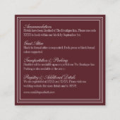Elegante Schrift Burgunderrote formelle Hochzeitsd Begleitkarte (Vorderseite)