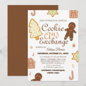 Elegante Schrift Cookie-Austausch-Weihnachtsfeier Einladung (Vorne/Hinten)