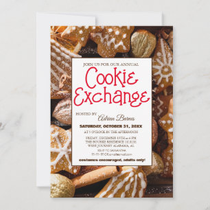 Elegante Schrift Cookie-Austausch-Weihnachtsfeier Einladung