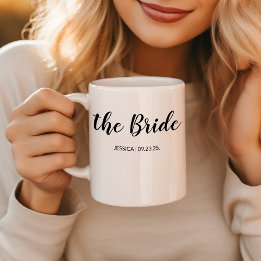 Elegante Schrift Die Braut Personalisierter Hochze Kaffeetasse