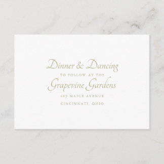 Elegante Schrift Empfangsdetails Begleitkarte