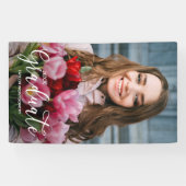 Elegante Schrift Foto Abschlussfeier Banner (Horizontal)