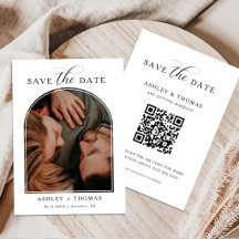 Elegante Schrift-Foto-Hochzeit-Save-the-Date-Karte
