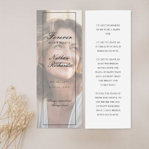 Elegante Schrift Foto-Trauer-Gedenk-Lesezeichen