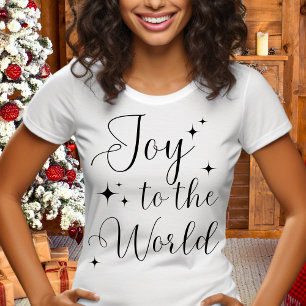 Elegante Schrift Freude der Welt Frohe Weihnachten T-Shirt