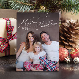 Elegante Schrift Frohe Weihnachten Familienfoto Fe