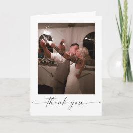 Elegante Schrift gefaltete Hochzeit Danke Karte