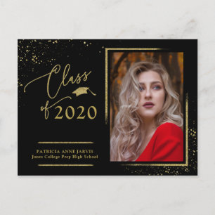 Elegante Schrift Graduierungsankündigung Festliche Postkarte