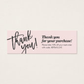 Elegante Schrift Handschrift danke Ihnen rot Rosa (Vorderseite)