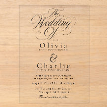 Elegante Schrift Hochzeit Acryl-Einladung