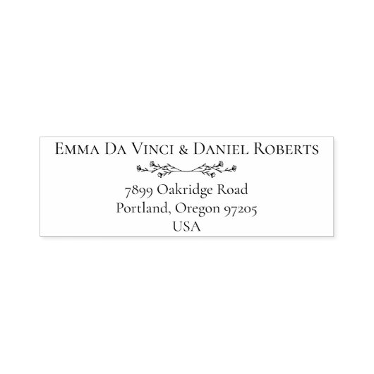 Elegante Schrift Hochzeits-Rücksende-Adresse-Stemp Permastempel (Design)