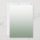 Elegante Schrift Hochzeitseinladung in Salbeigrün Einladung (Rückseite)
