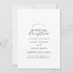 Elegante Schrift Hochzeitsempfangs-Einladung Einladung