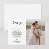 Elegante Schrift Hochzeitsfoto Danksagungskarte Einladung (Vorne/Hinten)