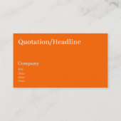 elegante Schrift in Neonorange Visitenkarte (Rückseite)