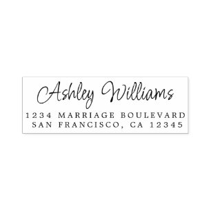 Elegante Schrift Kalligrafie Name Adresse  Permastempel