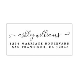 Elegante Schrift Kalligrafie Name Adresse Permastempel