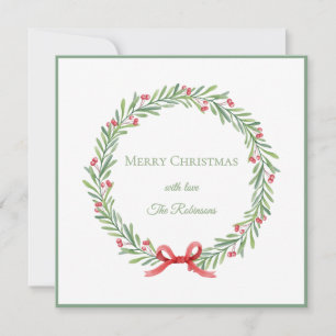 Elegante Schrift Kreis Merry Christmas Feiertagskarte