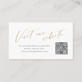 Elegante Schrift minimale QR-Code-Website Einlegek Platzkarte