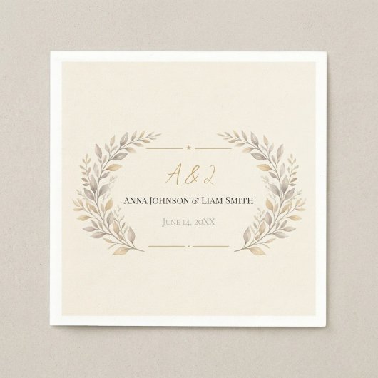 Elegante Schrift-Monogramm-Hochzeitsservietten Serviette