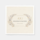 Elegante Schrift-Monogramm-Hochzeitsservietten Serviette (Vorderseite)