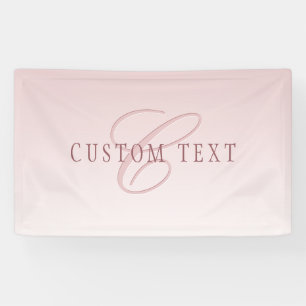 Elegante Schrift & Monogramm   Rose Ombre Banner