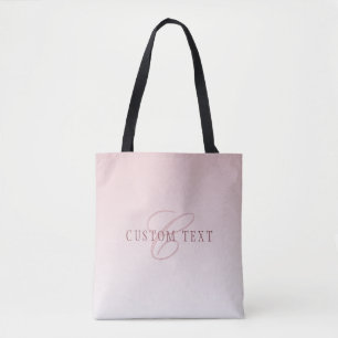 Elegante Schrift & Monogramm Rose Ombre Tasche
